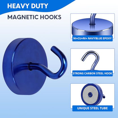 Magnetic Hooks Steel Tube Design for Cruise (Navyblue / 100lb Magnetic Hooks)