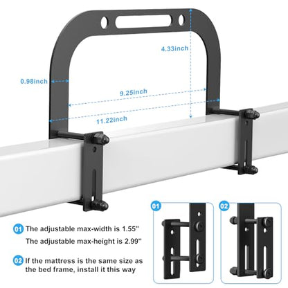 Mattress Retainer Bar Keep Mattress Stopper from Sliding Slide Stopper to Prevent Sliding Holder in Place Gripper (4 Pcs - Regular)