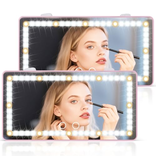 2PCS Car Sun Visor Vanity Mirror (Pink / 2PCS)