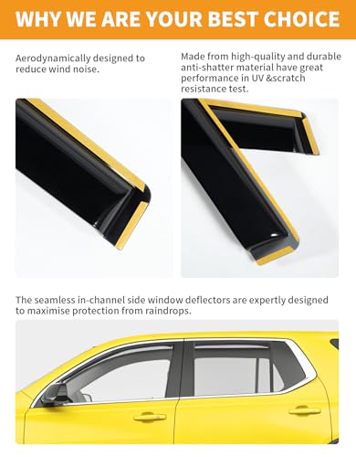 in Channel Rain Guards for Chevrolet (Fit for 2018-2023 Chevy Traverse)