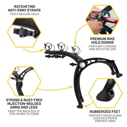 Bones EX 3 Bike Trunk Rack Bicycle Carrier (Bones EX Trunk / 3 Bike Carrier)