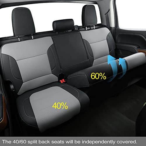 Custom Fit Seat Covers for 2019 (A ( 2019-2024 Crew Cab) / Black & Gray)