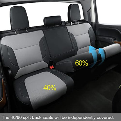 Custom Fit Seat Covers for 2019 (A ( 2019-2024 Crew Cab) / Black & Gray)
