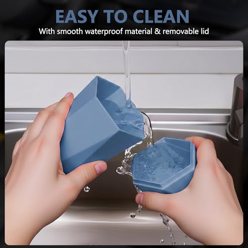 Car Trash Can with Lid (Dark Blue-2Pcs)