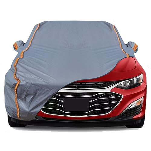 6 Layers PEVA Premium Full Car Cover Fit for Sedan hatchback Pickup SUVs MPV Rain and snow protection (Surrounding reflective strip / Sedan-L ( Fit for Sedan 188"- 198" ))