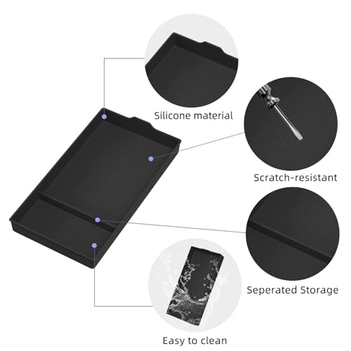 Center Console Bottom Organizer for Toyota RAV4 2026 Central Control Armrest Lower Storage Box Insert Tray Silicone Interior Auto Accessories Black (26RAV4 Low A-Tray)