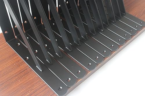32 Pack L11 x H 8" Black Heavy Duty Shelf Brackets with Screws Metal Shelf Brackets Shelf Support Angle Brackets for Shelves L Brackets Heavy Duty Floating Shelf (32 Pack-Black / 11''x8'')