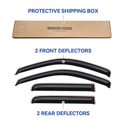 in Channel Window Visors Rain Guards for 2000 (2000-2004 Dodge Dakota Crew/Quad Cab)
