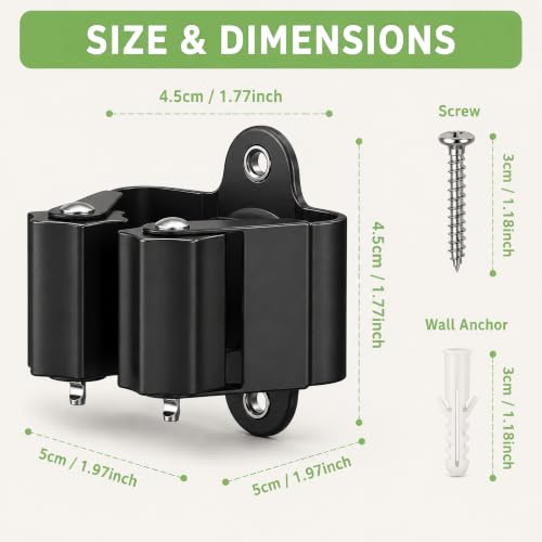 Broom Holder Wall Mount 20 Pack (20 / Black)