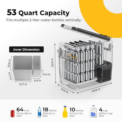 12V Refrigerator 53 Quart (53 Quart without Cover)