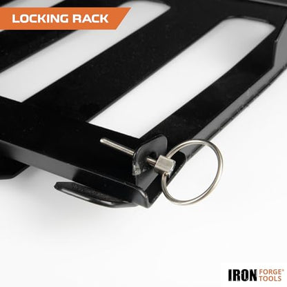 Metal Power Tool Organizer Wall Mount (5 Drill Slots / Locking Rack & Shelf)