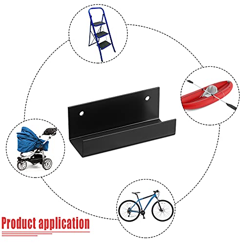 4 Pcs Wall Mount Ladder Wall Wheelbarrow Hanger (Black)