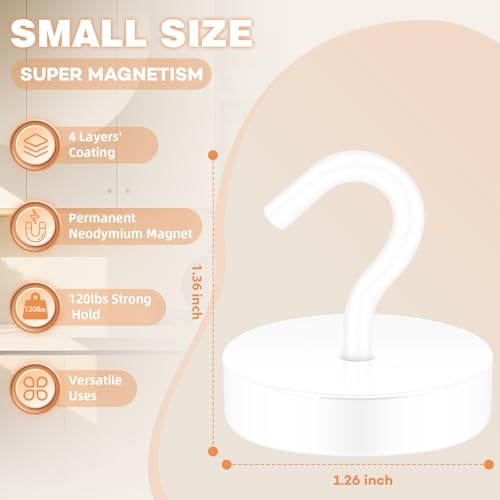 Magnetic Hooks Steel Tube Design for Cruise (White / 130lb Magnetic Hooks)