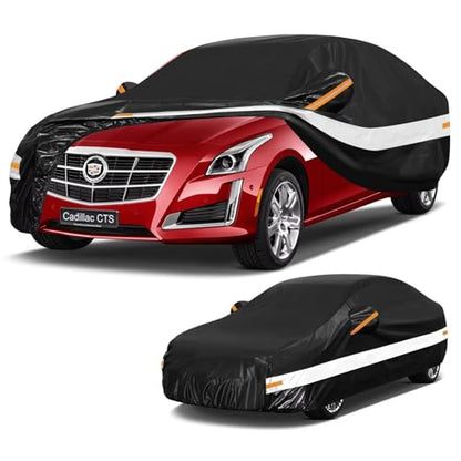 10 Layers Car Cover Custom Fit for Cadillac CTS CTS (Black Gray / Custom Fit for Cadillac CTS)