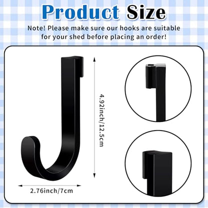 8 Pack Black J Shed Storage Hooks