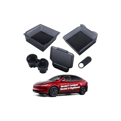 5PCS Center Console Organizer Tray for Tesla 2025 2026 Model 3 Highland Model Y Juniper & Model Y L Accessories (Juniper & Highland (Style 2))