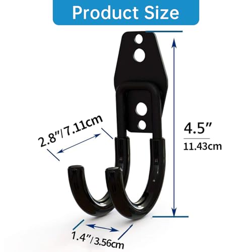 2 Pack Garage Storage Utility Hooks (Type O-Black)