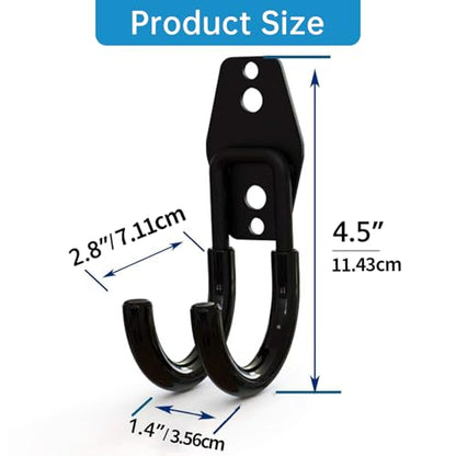 2 Pack Garage Storage Utility Hooks (Type O-Black)