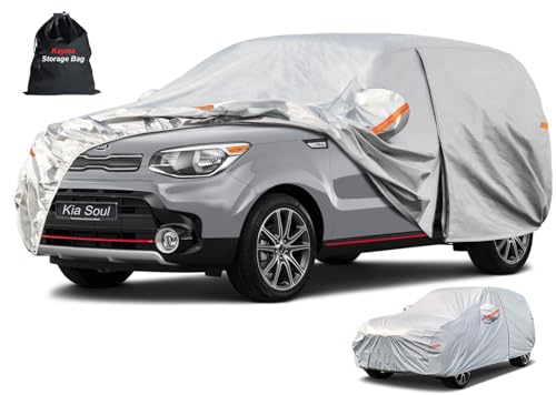 6 Layers Waterproof SUV Car Cover for Kia Soul 2009 (LM-Silver / 53. Custom Fit Kia Soul)