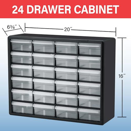 24 Drawer Plastic Storage Cabinet (White / 24 Drawer / 1 Pack)