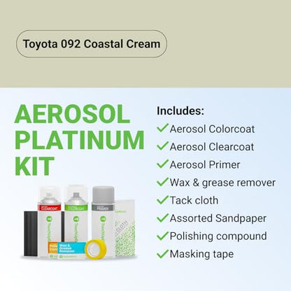 Car Paint Touch Up Spray Kit (Aerosol Spray - Platinum Kit / Coastal Cream)