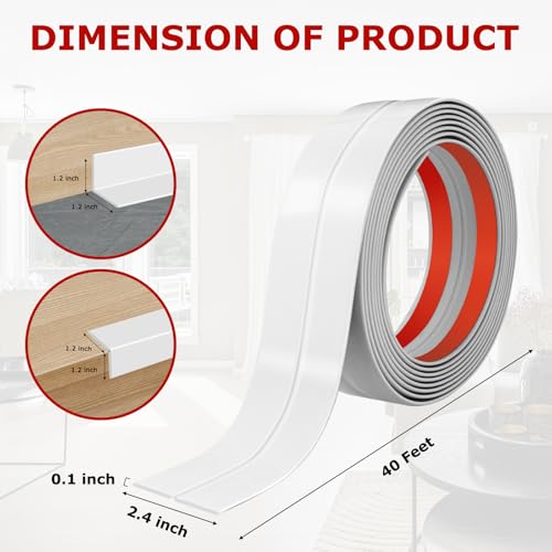Wall Corner Protector Peel and Stick Corner Trim Molding (2.4 In x 40 Ft / White)