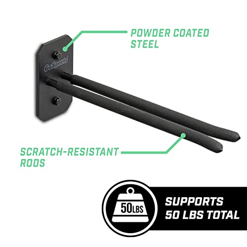 Wall Mounted Ski and Snowboard Storage Rack (2 Skis / Black)