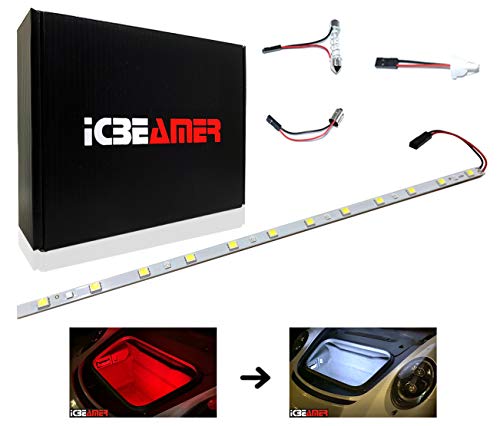 12" Red to White 18 SMDs 2835 LED Strip Light Universal Fit Car Trunk Cargo Area or Interior Illumination (Red-White Color Changing)