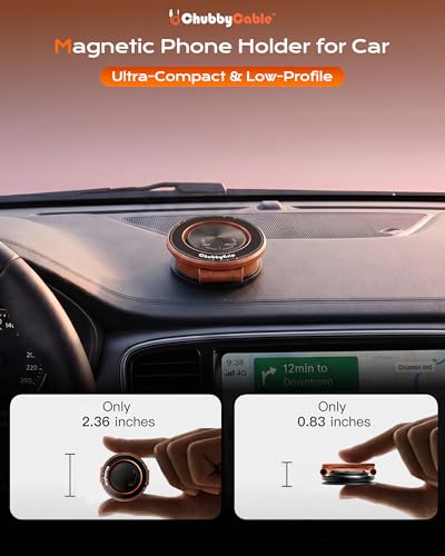 ChubbyGrip AirVac Magnetic 360° Adjustable Car Phone Holder with Gel Base (B-Gel Base / 1 Pack)