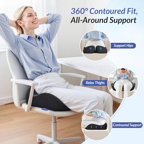 Pioneering Seat Cushion for Pressure Relief (Black)