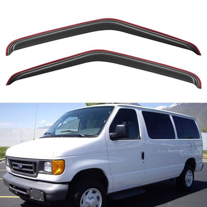 in Channel Window Visors Rain Guards for 1992 (1992-2006 Ford Econoline Vans)