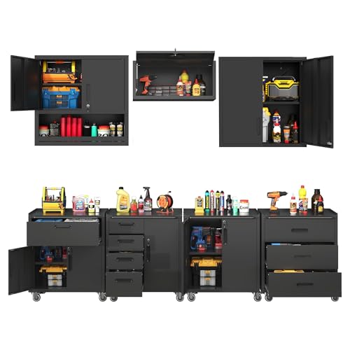 Garage Cabinet System (Black / 7 Pcs-StyleA)