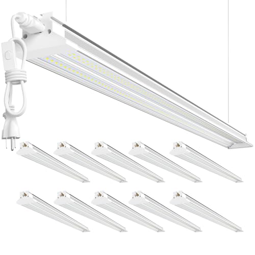 60W Led Shop Lights 4FT Hanging&Surface Mount Linkable 10pack for Shop (4FT-W-60W-10PACK)