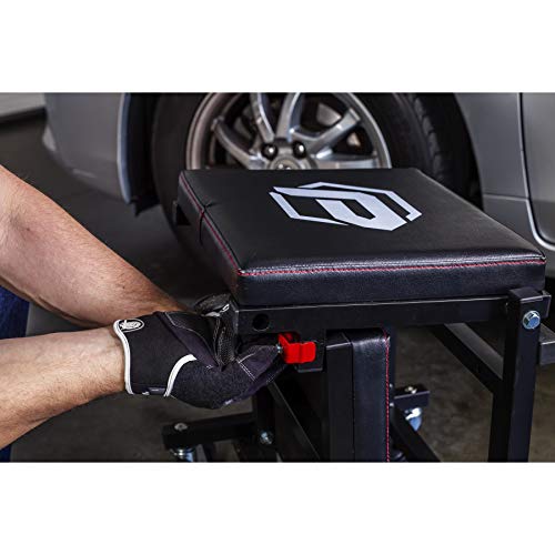 2-in-1 Rolling Creeper Seat Converts from High to Low Roller Seat, Fast, Tool-Free Conversion, Garage, Shop, Brake Jobs, Washing, Detailing, Maintenance, Thick Pad, 3-in. Casters - 240298 (2-in-1)
