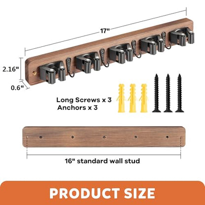Broom Holder Wall Mount (Brown)