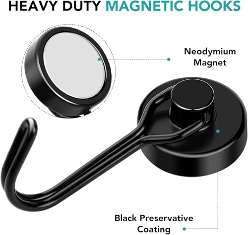Magnetic Hooks (Black / 0.98in)