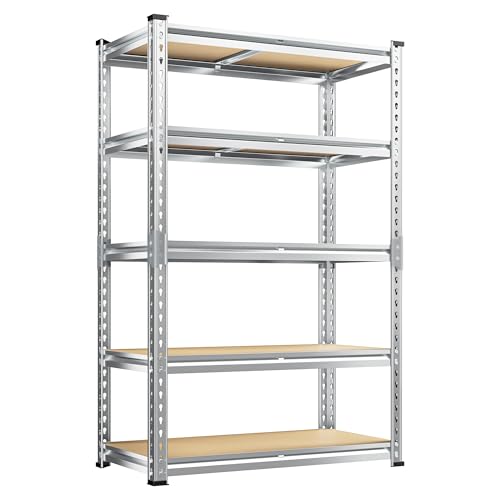 5 Tier Garage Shelving for Pantry Garage (Silver)