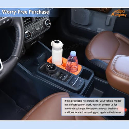 Center Console Cup Holder Protector Compatible with Ford Maverick 2022 (Orange)