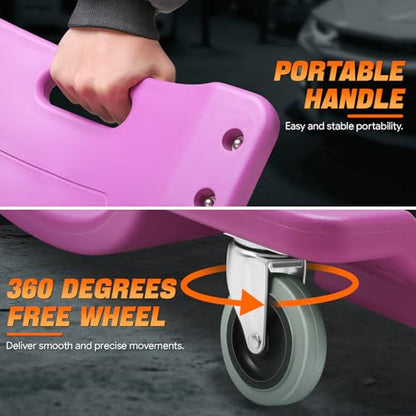 40" L X 19" W Vehicle Repair Low Profile Plastic Rolling Garage Shop Creeper with Padded Headrest (Purple / 40 Inches)