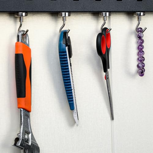12 Pack Magnetic Hooks Heavy Duty 85lbs Strong Magnets (Silver / 12pack-85LB)
