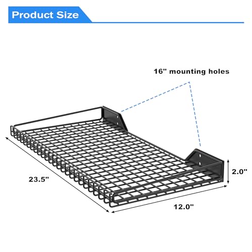 2 Pack Wall Mounted Storage Shelves (Black / 12*23.5")