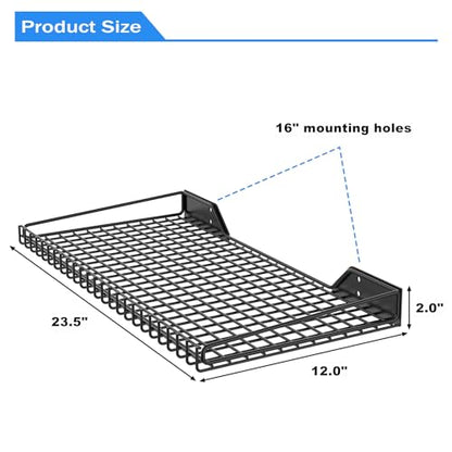2 Pack Wall Mounted Storage Shelves (Black / 12*23.5")