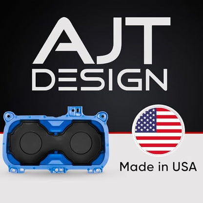 Oversize Cup Holder with Tray Compatible with Toyota Tacoma 2016 (Voodoo Blue / With Rubber Tray)