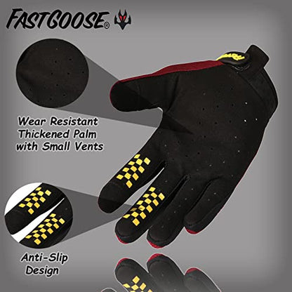Dirt Bike Motocross Gloves (Medium / Maroon)