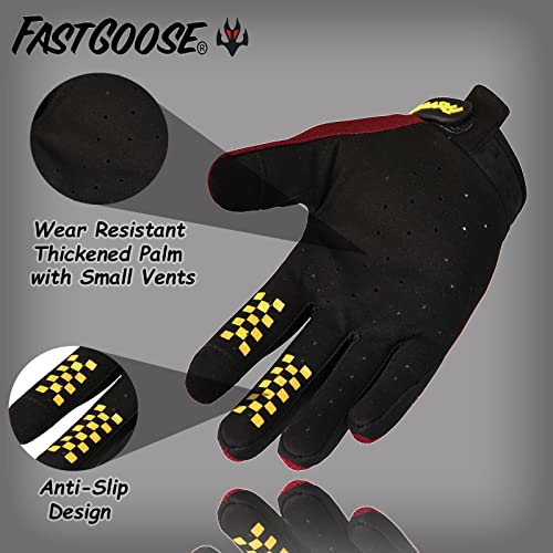 Dirt Bike Motorcycle Gloves (Large / Maroon)