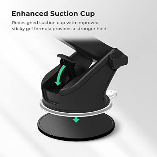 Easy One Touch Signature Dashboard & Windshield Universal Car Mount Phone Holder Desk Stand with Suction Cup Base and Telescopic Arm for iPhone (Signature)