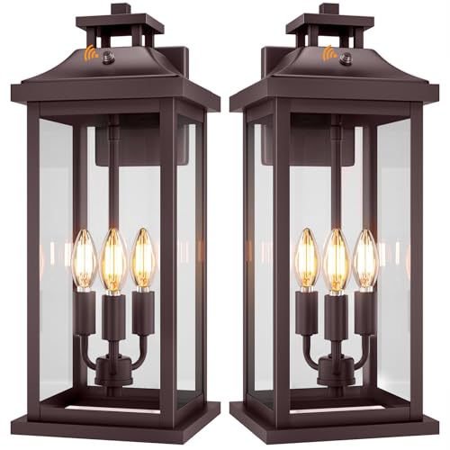 20" Oil Rubbed Bronze Dusk to Dawn Outdoor Wall Lights 2 Pack (Bronze / 2-Pack/Dusk to Dawn)