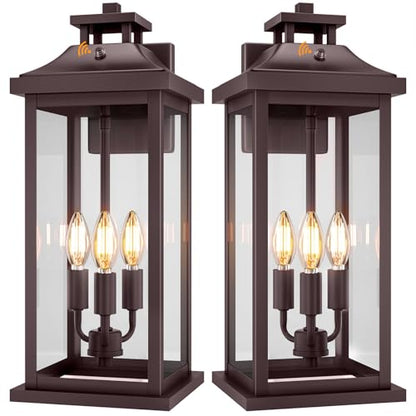 20" Oil Rubbed Bronze Dusk to Dawn Outdoor Wall Lights 2 Pack (Bronze / 2-Pack/Dusk to Dawn)