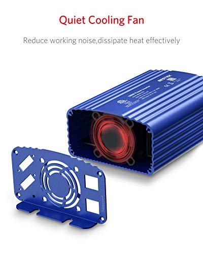 500W Power Inverter for Vehicles DC 12V to AC 110V Car Plug Adapter (Blue)
