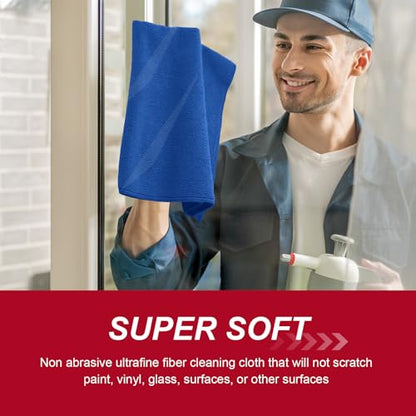 200 Pcs Microfiber Cleaning Cloth 16x16 Inch Microfiber Towels for Car Ultra Absorbent Cleaning Rags Reusable Lint Free Streak Free Detailing Towel for Car Washing Drying Dusting (Dark Blue)